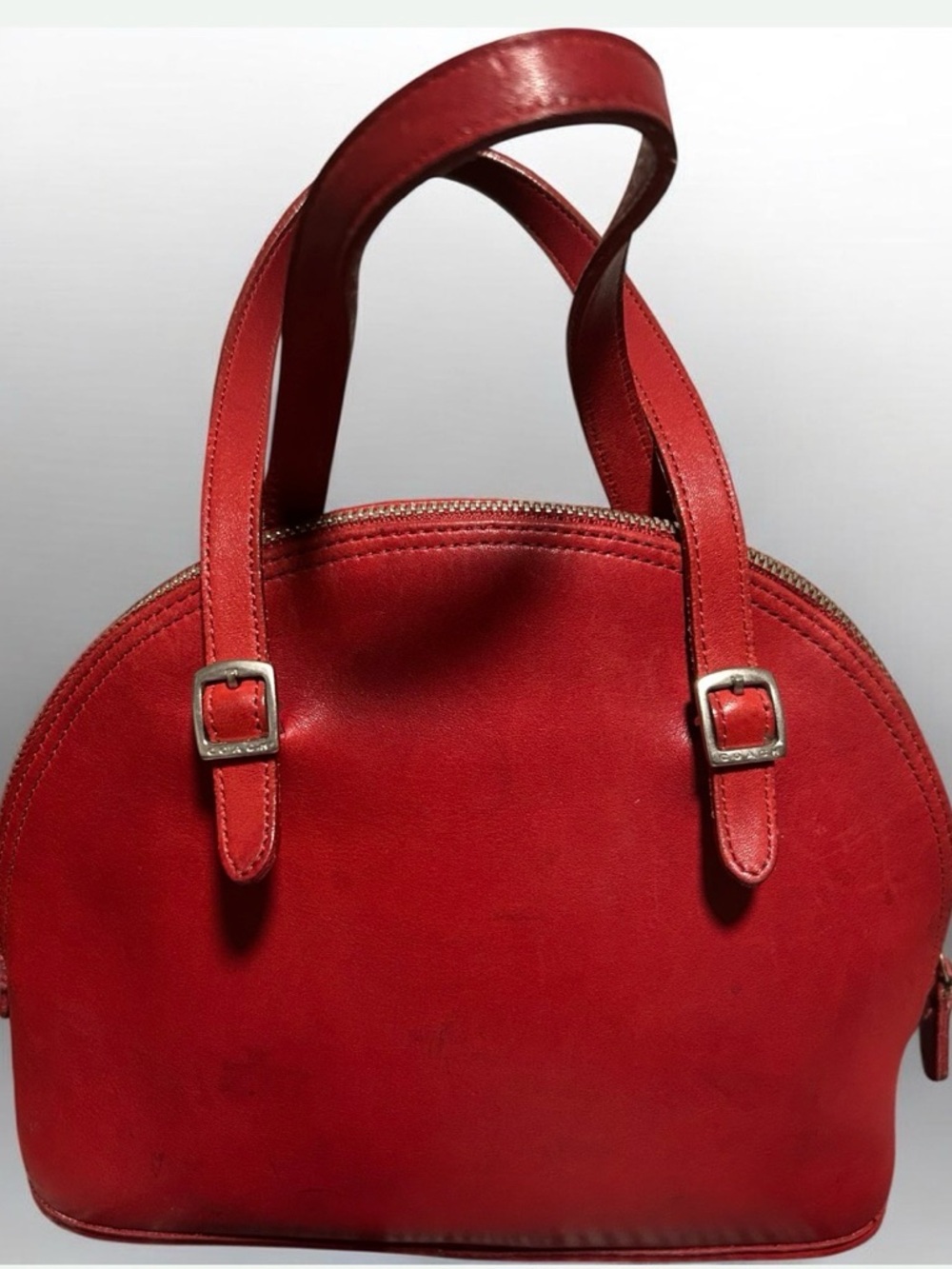Coach❤️Vintage Red Leather Mini Dome Cha Cha Satchel K8C 9050 1998 - Picture 2 of 16